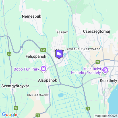 Hotel Napsugár Hévíz a térképen