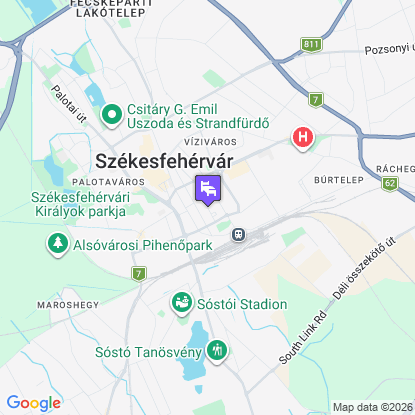 Hotel Platán Székesfehérvár a térképen